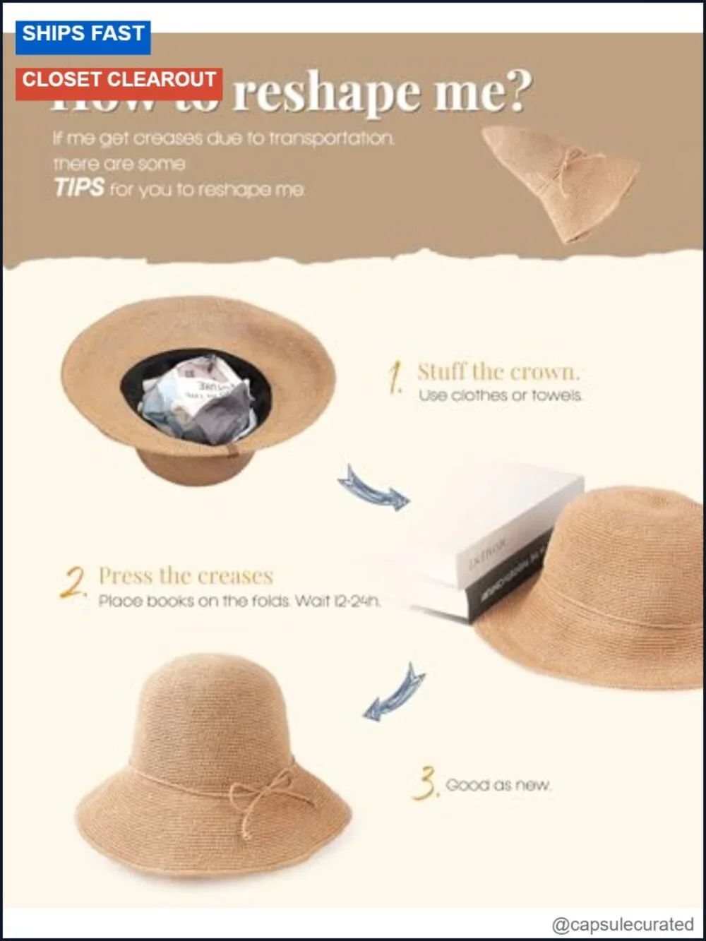 Handmade Paper Straw Floppy Sun Hat Packable Travel Essential with Chin Strap